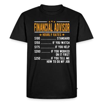 Financial advisor hourly wage - Men's Premium Organic T-Shirt - black - Front - Nico (187cm)