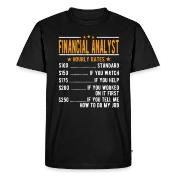 Financial Analyst Hourly Wage - Men's Premium Organic T-Shirt - black - Front - Nico (187cm)