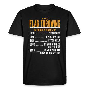 Flag throwing hourly wage - Men's Premium Organic T-Shirt - black - Front - Nico (187cm)