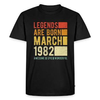 Birthday March 1982 - Men's Premium Organic T-Shirt - black - Front - Nico (187cm)