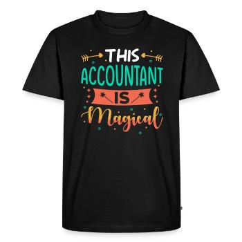Accountant Gift - Men's Premium Organic T-Shirt - black - Front - Nico (187cm)