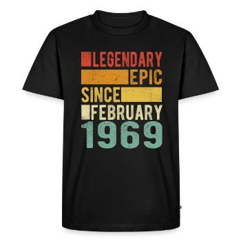 Birthday February 1969 Legendary epic - Men's Premium Organic T-Shirt - black - Front - Nico (187cm)