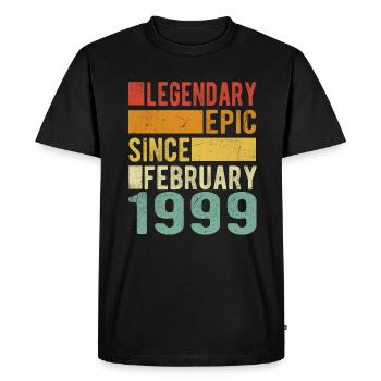 Birthday February 1999 Legendary epic - Men's Premium Organic T-Shirt - black - Front - Nico (187cm)
