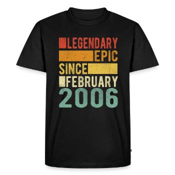 Anniversaire Février 2006 Épopée légendaire - T-shirt Premium bio Homme - noir - Devant - Nico (187cm)