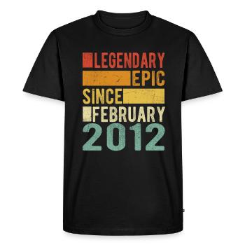 Anniversaire Février 2012 Épopée légendaire - T-shirt Premium bio Homme - noir - Devant - Nico (187cm)