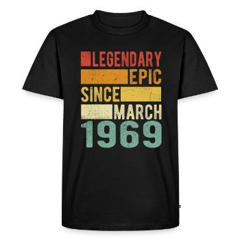 Birthday March 1969 Legendary epic - Men's Premium Organic T-Shirt - black - Front - Nico (187cm)