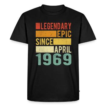 Birthday April 1969 Legendary epic - Men's Premium Organic T-Shirt - black - Front - Nico (187cm)