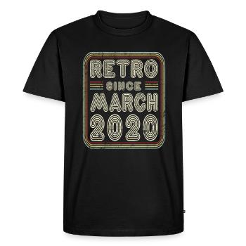 Anniversaire Mars 2020 Cadeau rétro - T-shirt Premium bio Homme - noir - Devant - Nico (187cm)