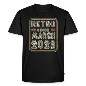 Birthday March 2023 Retro Gift - Men's Premium Organic T-Shirt - black - Front - Nico (187cm)