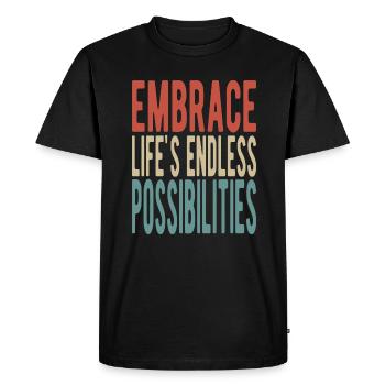Embrassez les possibilités infinies de la vie - T-shirt Premium bio Homme - noir - Devant - Nico (187cm)