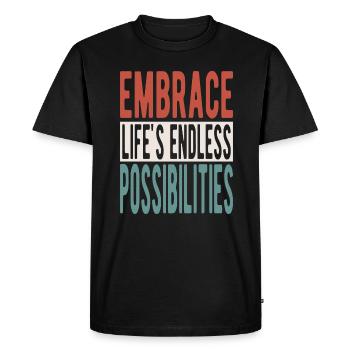 Embrassez les possibilités infinies de la vie - T-shirt Premium bio Homme - noir - Devant - Nico (187cm)