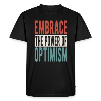 Embrassez le pouvoir de l’optimisme - T-shirt Premium bio Homme - noir - Devant - Nico (187cm)