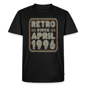 Anniversaire Avril 1996 Cadeau rétro - T-shirt Premium bio Homme - noir - Devant - Nico (187cm)