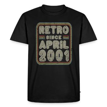 Anniversaire Avril 2001 Cadeau Rétro - T-shirt Premium bio Homme - noir - Devant - Nico (187cm)