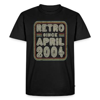 Anniversaire Avril 2004 Cadeau Rétro - T-shirt Premium bio Homme - noir - Devant - Nico (187cm)