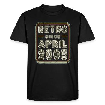 Anniversaire Avril 2005 Cadeau rétro - T-shirt Premium bio Homme - noir - Devant - Nico (187cm)