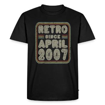 Birthday April 2007 Retro Gift - Men's Premium Organic T-Shirt - black - Front - Nico (187cm)