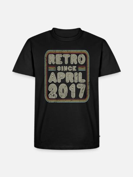 Birthday April 2017 Retro Gift - Men's Premium Organic T-Shirt - black