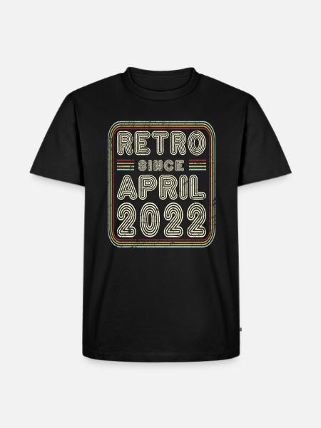 Birthday April 2022 Retro Gift - Men's Premium Organic T-Shirt - black