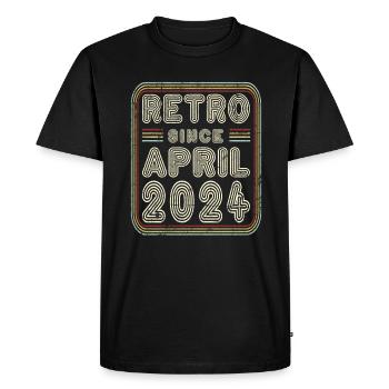 Birthday April 2024 Retro Gift - Men's Premium Organic T-Shirt - black - Front - Nico (187cm)