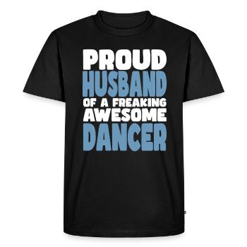 Fière épouse d’un sacré bon danseur - T-shirt Premium bio Homme - noir - Devant - Nico (187cm)