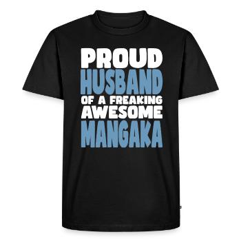 Proud wife of a damn good mangaka - Men's Premium Organic T-Shirt - black - Front - Nico (187cm)