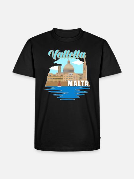 Valletta Malte Souvenir - T-shirt Premium bio Homme - noir