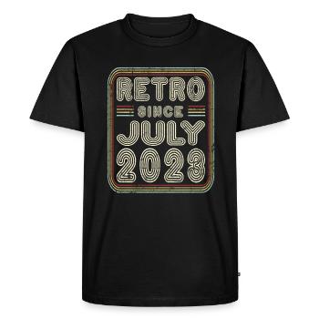 Birthday July 2023 Retro Gift - Men's Premium Organic T-Shirt - black - Front - Nico (187cm)