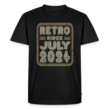 Birthday July 2024 Retro Gift - Men's Premium Organic T-Shirt - black - Front - Nico (187cm)