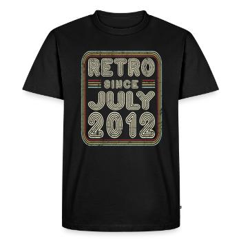 Anniversaire Juillet 2012 Cadeau rétro - T-shirt Premium bio Homme - noir - Devant - Nico (187cm)