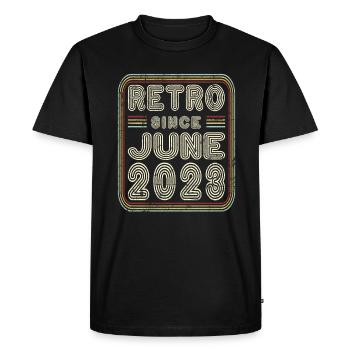Birthday June 2023 Retro Gift - Men's Premium Organic T-Shirt - black - Front - Nico (187cm)