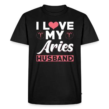 J’aime mon mari Bélier - T-shirt Premium bio Homme - noir - Devant - Nico (187cm)