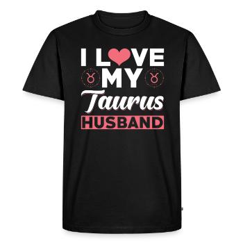 J’aime mon mari taureau - T-shirt Premium bio Homme - noir - Devant - Nico (187cm)