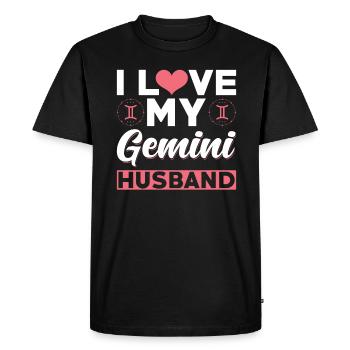 J’aime mon mari de jumeaux - T-shirt Premium bio Homme - noir - Devant - Nico (187cm)