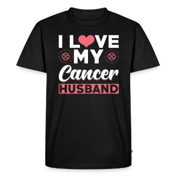 J’aime mon mari atteint de cancer - T-shirt Premium bio Homme - noir - Devant - Nico (187cm)