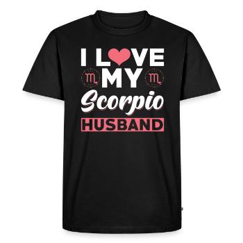 J’aime mon mari Scorpion - T-shirt Premium bio Homme - noir - Devant - Nico (187cm)
