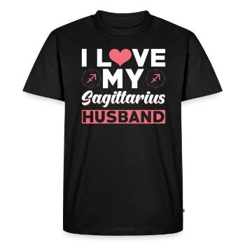 J’aime mon mari Sagittaire - T-shirt Premium bio Homme - noir - Devant - Nico (187cm)