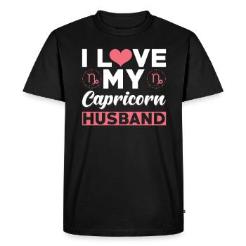 J’aime mon mari Capricorne - T-shirt Premium bio Homme - noir - Devant - Nico (187cm)