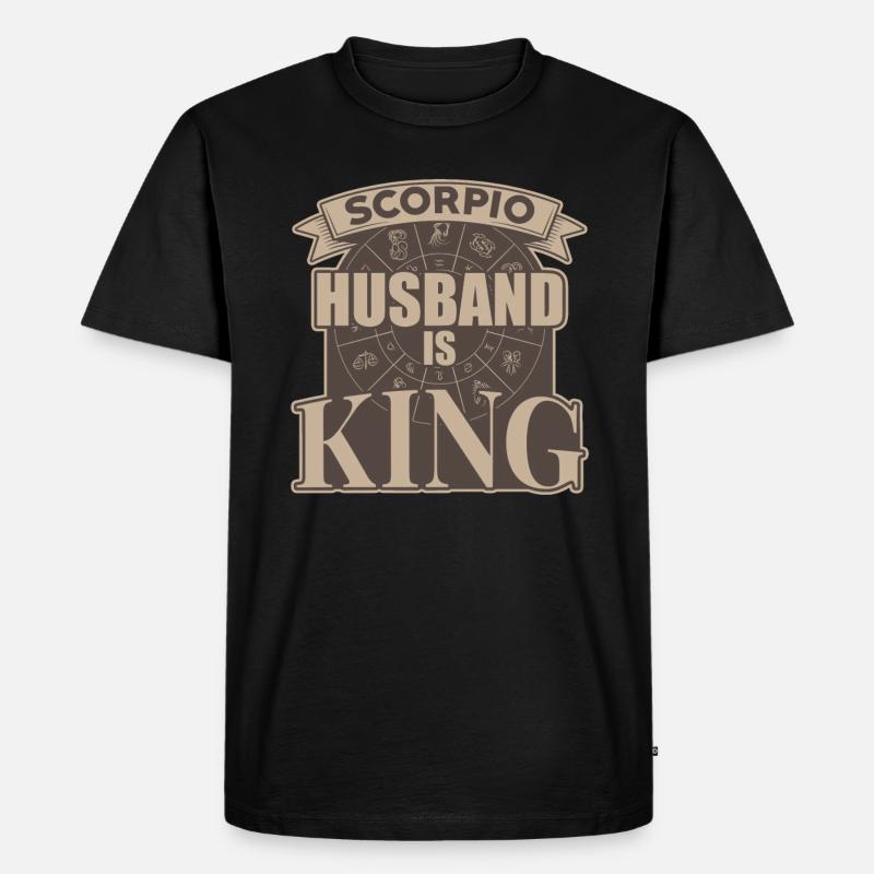 Skorpion Ehemann Ist König - Männer Premium Bio T-Shirt - Schwarz