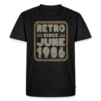 Anniversaire Juin 1986 Cadeau rétro - T-shirt Premium bio Homme - noir - Devant - Nico (187cm)