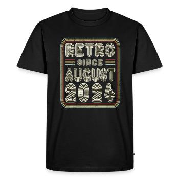 Birthday August 2024 Retro Gift - Men's Premium Organic T-Shirt - black - Front - Nico (187cm)