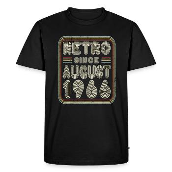 Anniversaire Août 1966 Cadeau rétro - T-shirt Premium bio Homme - noir - Devant - Nico (187cm)