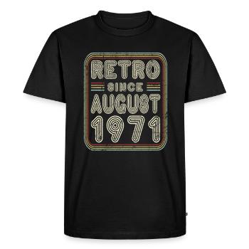 Anniversaire Août 1971 Cadeau rétro - T-shirt Premium bio Homme - noir - Devant - Nico (187cm)