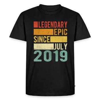 Anniversaire Juillet 2019 Épopée légendaire - T-shirt Premium bio Homme - noir - Devant - Nico (187cm)