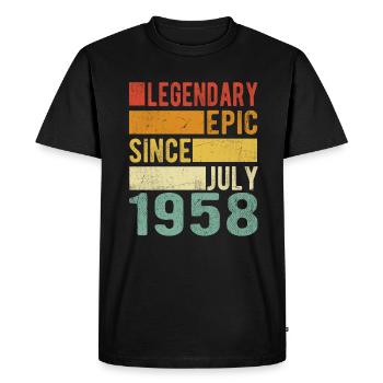 Anniversaire: Juillet 1958 Épopée légendaire - T-shirt Premium bio Homme - noir - Devant - Nico (187cm)
