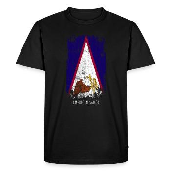 Souvenir avec le drapeau des Samoa américaines - T-shirt Premium bio Homme - noir - Devant - Nico (187cm)