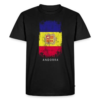 Souvenir with the flag of Andorra - Men's Premium Organic T-Shirt - black - Front - Nico (187cm)