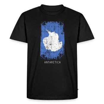 Souvenir with the country flag of Antarctica - Men's Premium Organic T-Shirt - black - Front - Nico (187cm)