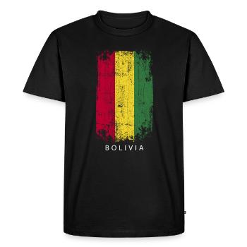 Souvenir avec le drapeau du pays de la Bolivie - T-shirt Premium bio Homme - noir - Devant - Nico (187cm)