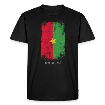 Souvenir avec le drapeau du Burkina Faso - T-shirt Premium bio Homme - noir - Devant - Nico (187cm)